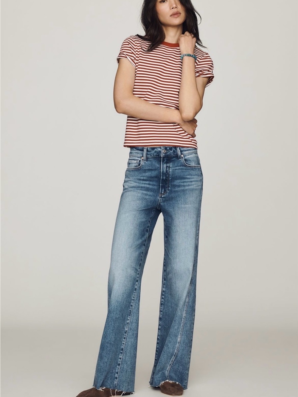 NWT PAIGE Anessa Twist-Out High Rise Wide Leg Jean